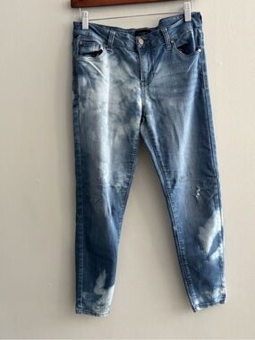 Celebrity Pink Tie-Dye Light Wash Skinny Jeans Size 9/29 Stretchy Ankle